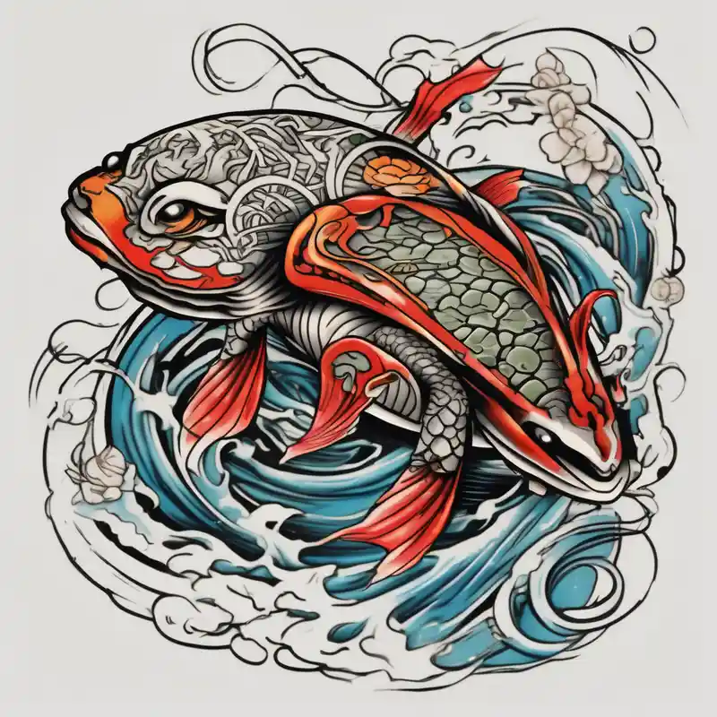 Koi fish with a turtle head