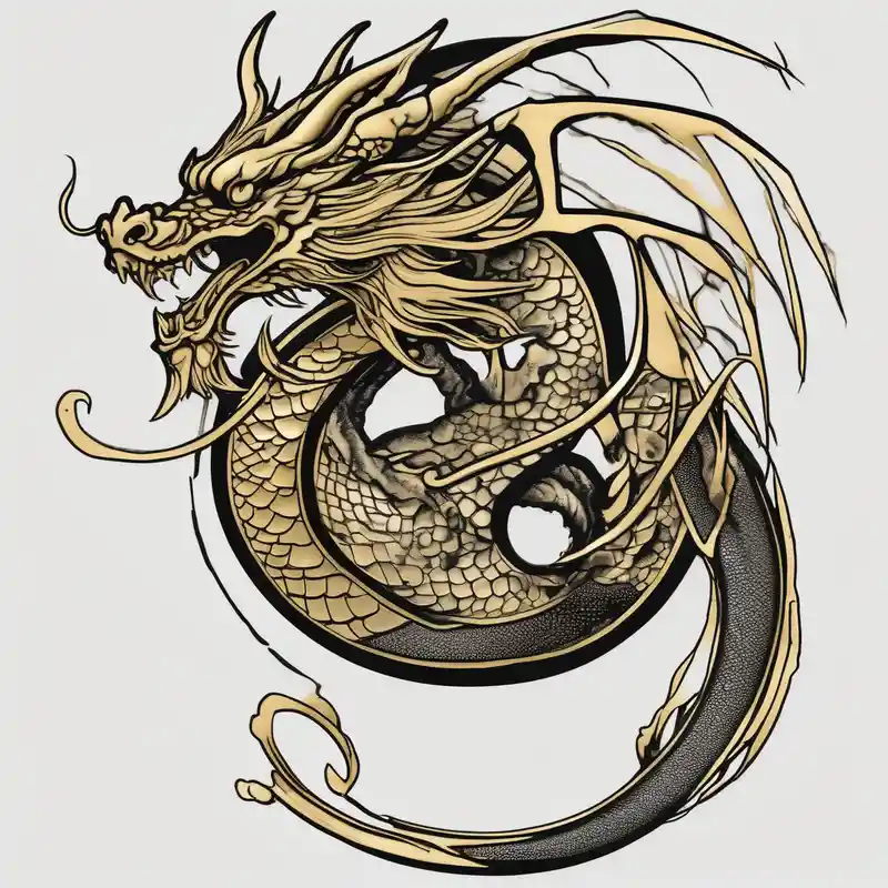 I want a dragon tattoo In gold and black for the story of koi fish tattoo