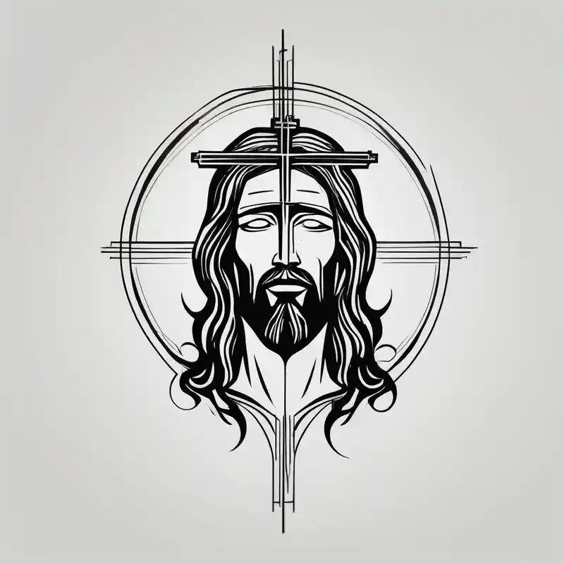 Looking to do a cover up on my ankle and cover my Lower leg. Thinking a Jesus theme tattoo – Minimalist, Black and white