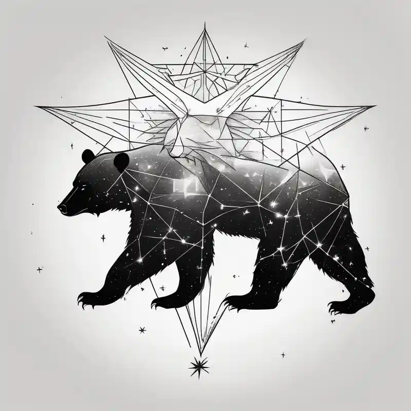 great bear star constellation, realistic, for men – Noir et blanc, Couleurs vives