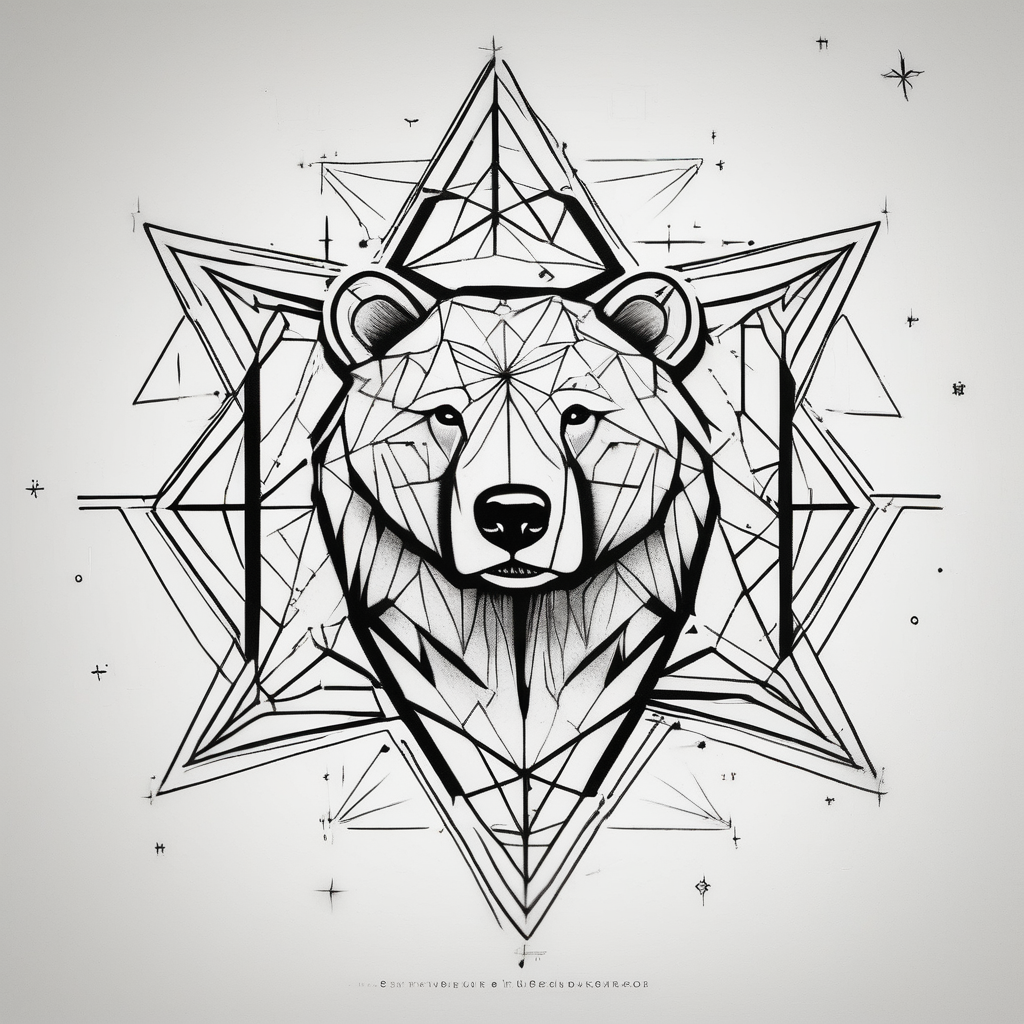 great bear star constellation, realistic, for men leg-men, design de tatouage Géométrique généré par IA