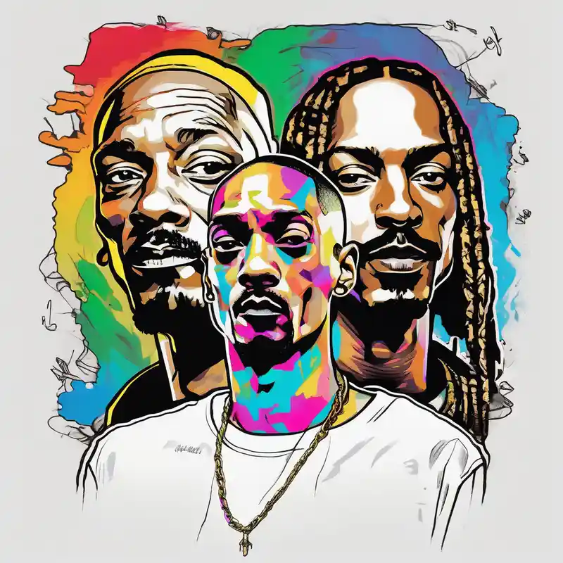 Marshall matthers and snoop dog full leg sleeve – Croquis, Couleurs vives
