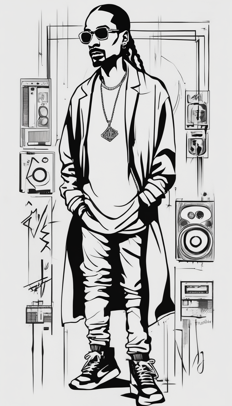 Marshall matthers and snoop dog full leg sleeve leg-men, design de tatouage Minimaliste généré par IA