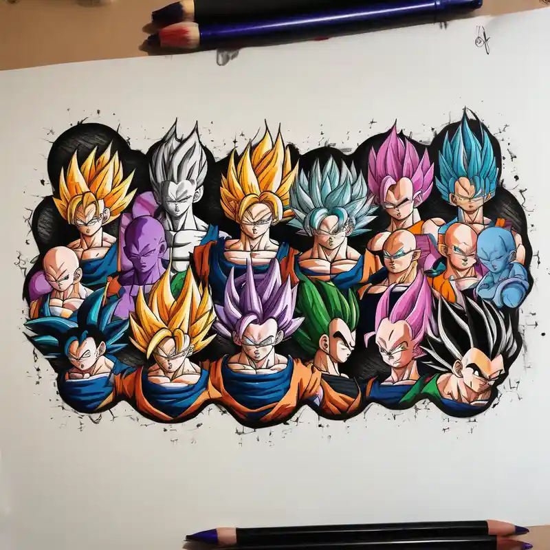 Back tattoo, Dragon ball z, dragon ball, goku, vegeta, gogeta, frieza, cell, gohan, trunks, buu
