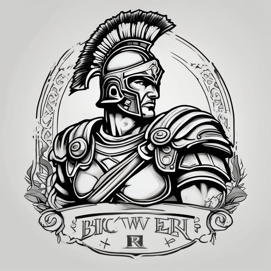 roman warrior theme tattoo design for bicep male-sleeve-designs, AI-generated Old School tattoo design