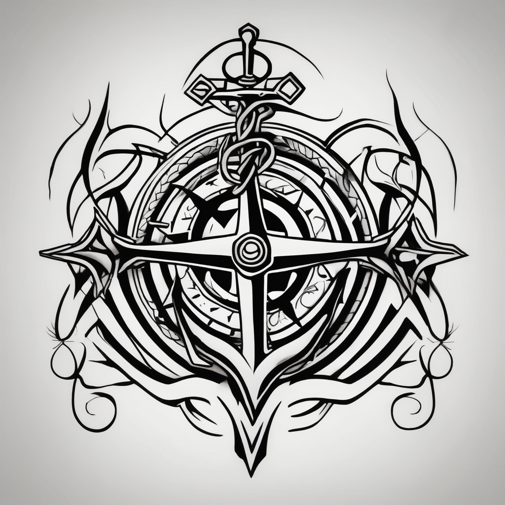 Celtic, forearm, half sleeve, anchor, compass male-sleeve-designs, design de tatouage Cartoon généré par IA
