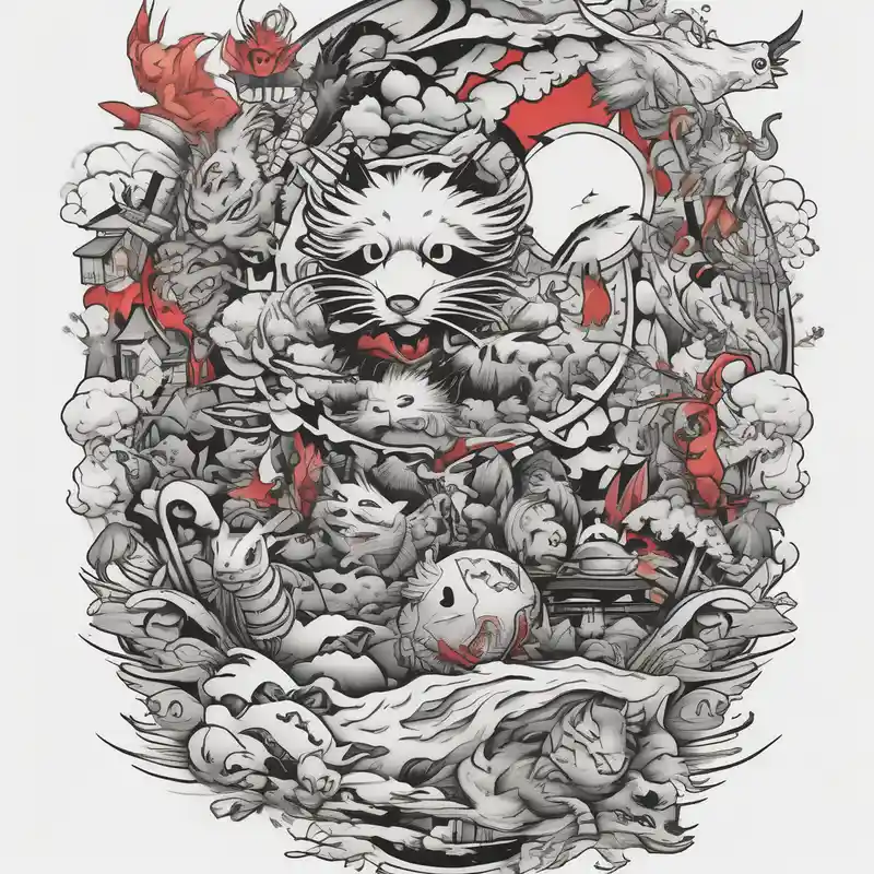 studio ghibli sleeve – Old School, Black and white