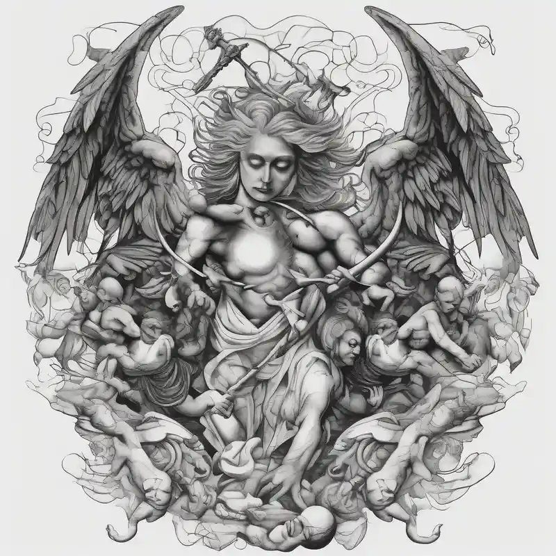 angels vs demons sleeves – Surréaliste, Couleurs vives