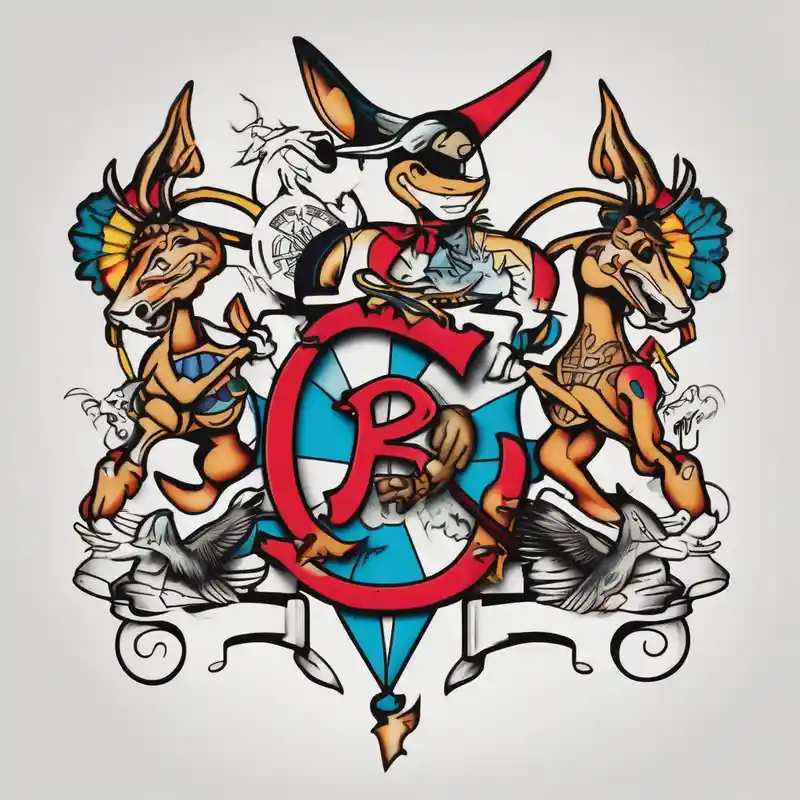 Disney charter aniamls sleeve tattoo – オールドスクール, カラフル
