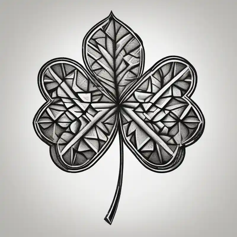 simple leaf and clover with stippled shading – Géométrique, Couleurs vives