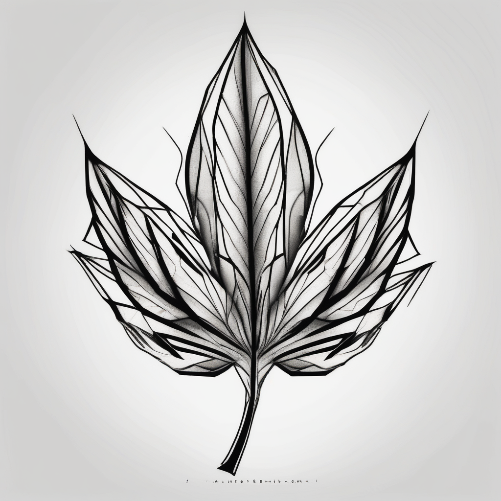 Maple seed maple-leaf, AI-generated Geometric tattoo design