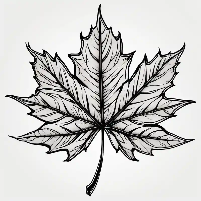 maple leaf – Japonais, Noir et blanc