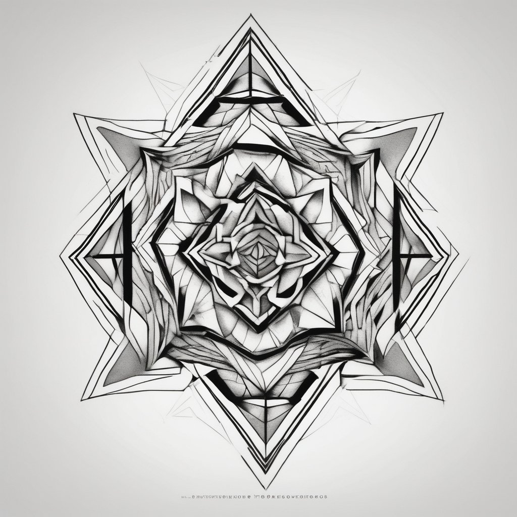 Platycodon grandiflorus with leaf and stalk maple-leaf, AI-generated Geometric tattoo design