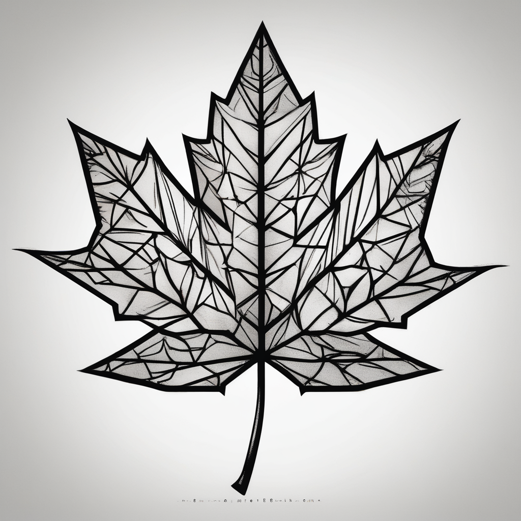 maple leaf maple-leaf, AI-generated Geometric tattoo design