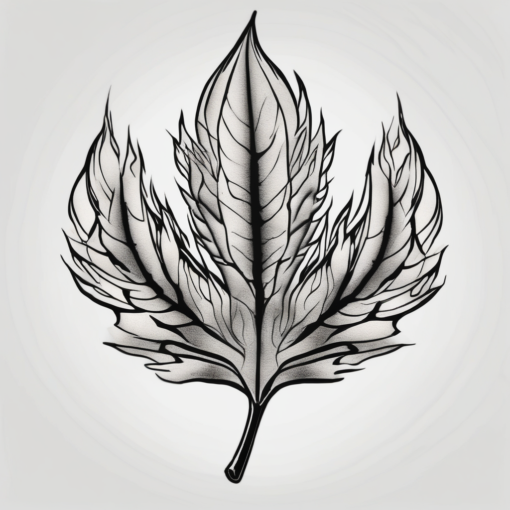 Maple seed maple-leaf, AI-generated Japanese tattoo design
