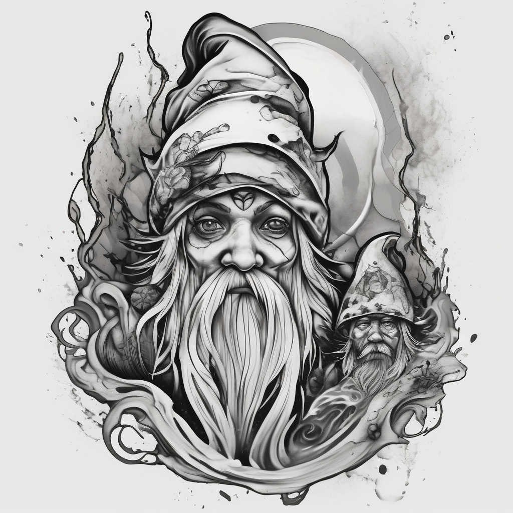 back gnome marine twin mom heart true story marine-corps, design de tatouage Aquarelle généré par IA