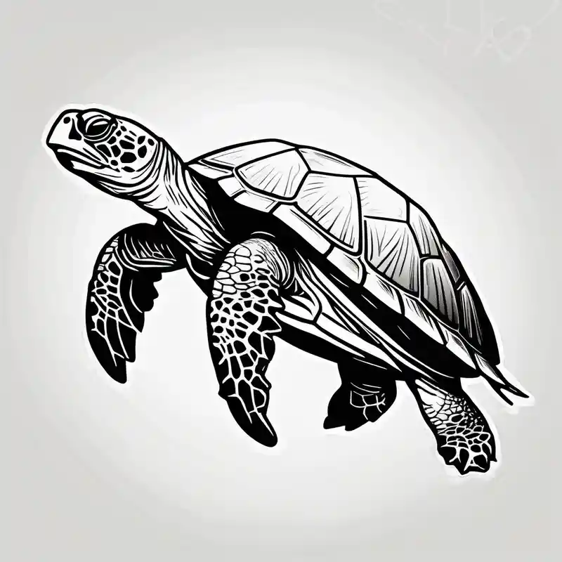 marine turtle – Cartoon, Couleurs vives