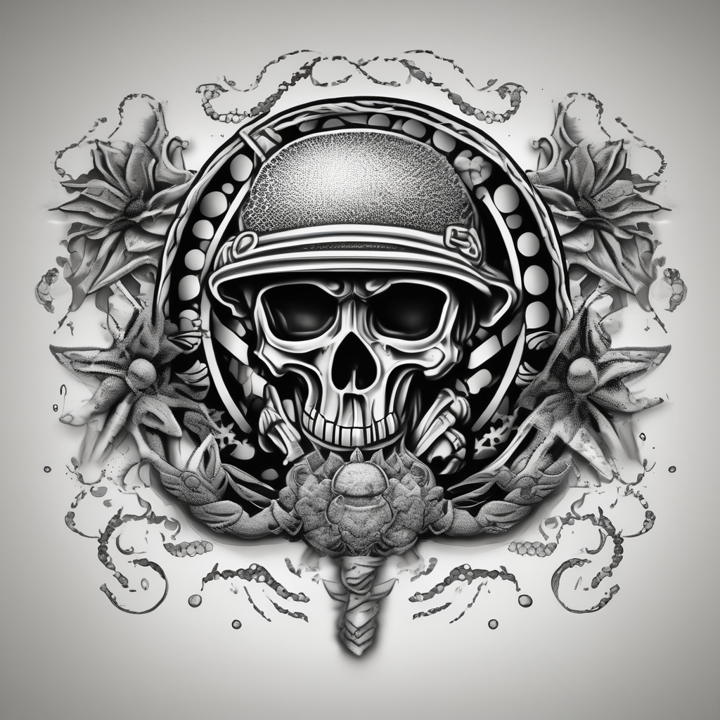 Marine Corps tattoo marine-corps, design de tatouage Dotwork généré par IA
