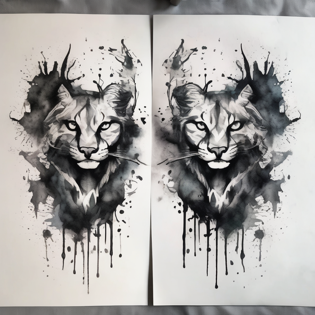 Matching tattoos for brothers man matching--ideas, diseño de tatuaje Acuarela generado con IA