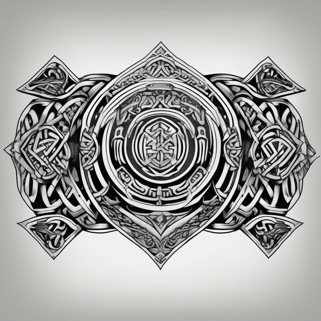 Anglo Saxon Arm bands matching--ideas, design de tatouage Noir et blanc généré par IA
