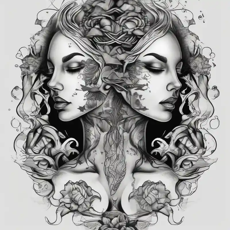 black and white style Tattoos on Bums Tattoo Ideas in 2025 about Male and female matching 2 separate tattoos . Water related. matching--ideas and Male and female matching 2 separate tattoos . Water related. matching--ideas