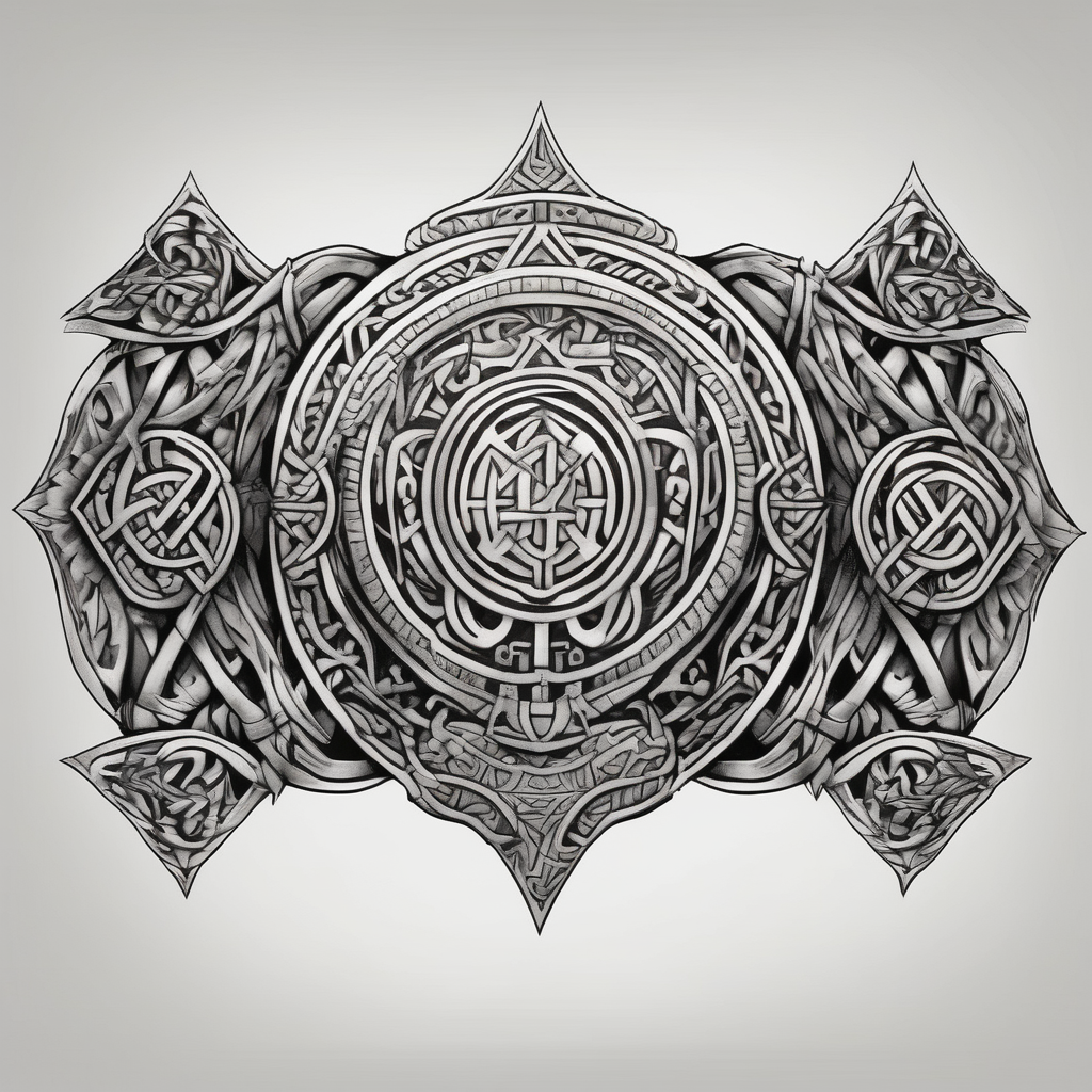 Anglo Saxon Arm bands matching--ideas, diseño de tatuaje Realista generado con IA