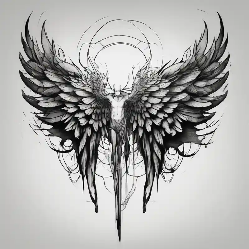 wings tattoo in leg for men