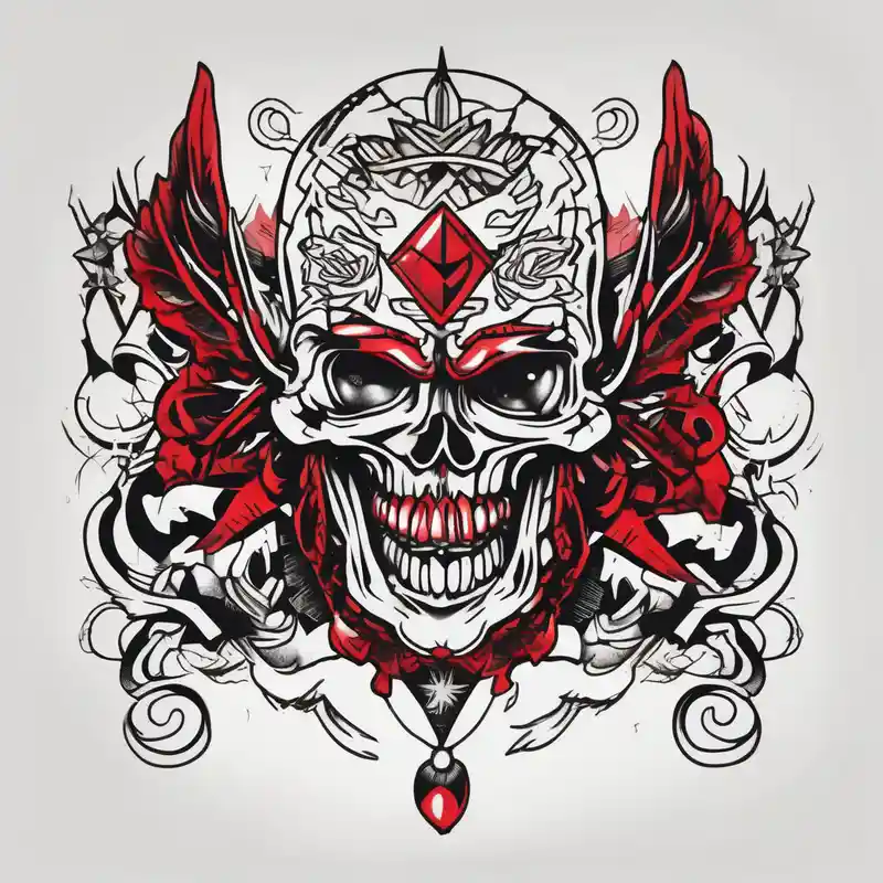 Simple design black and red tattoo for men