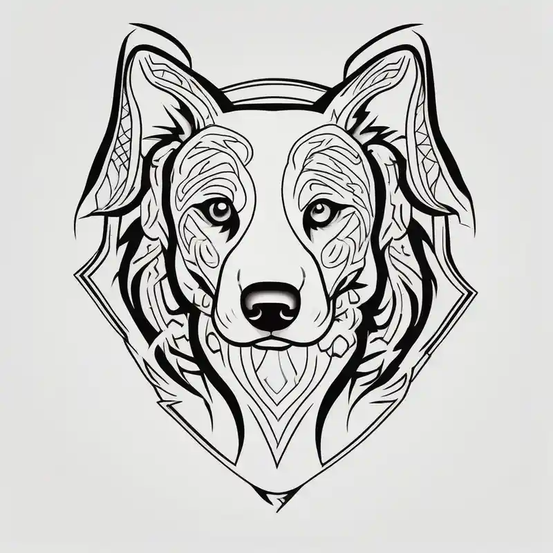 Border collie ears outline