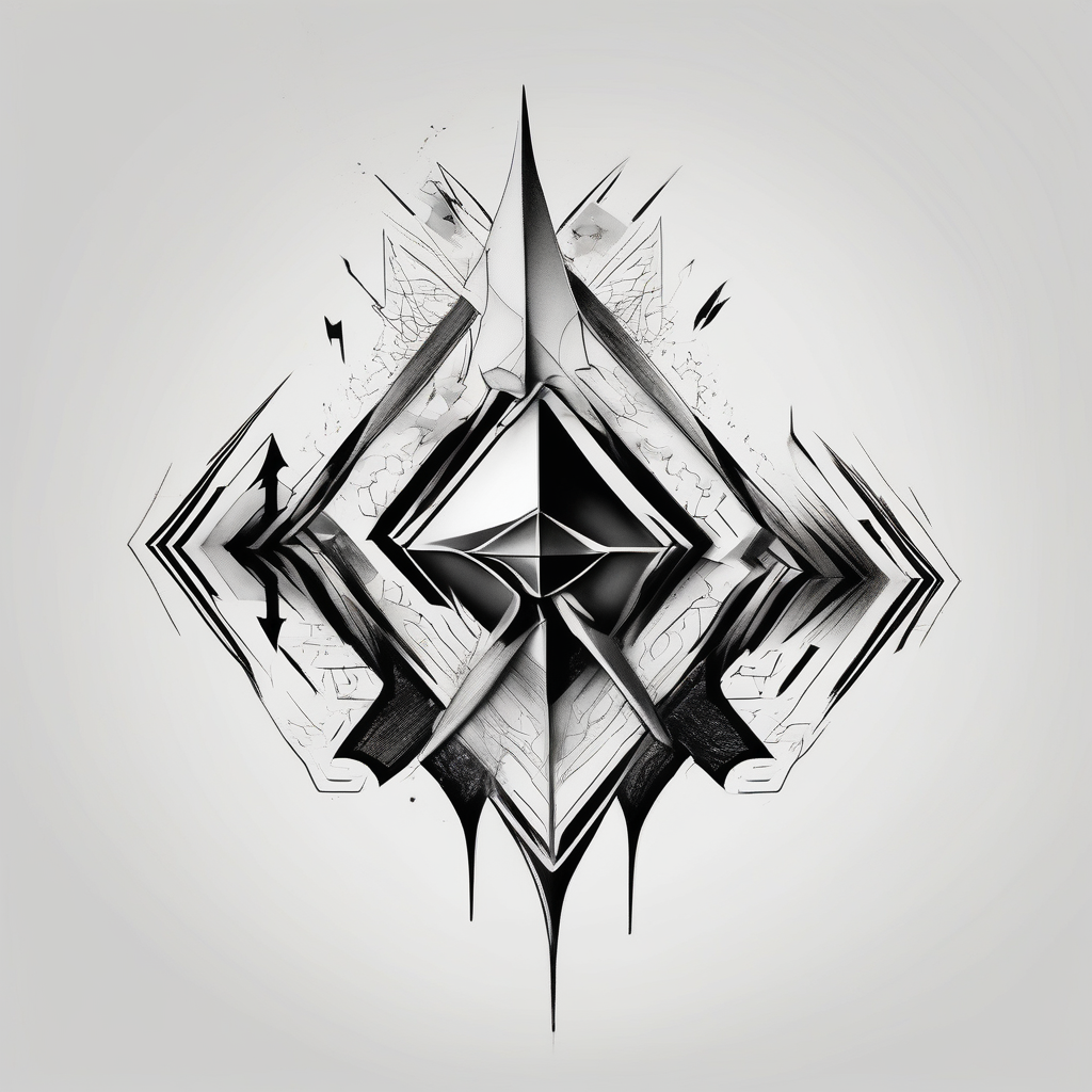 Generate Dark Black Arrow Tattoo For Neck neck-male, design de tatouage Surréaliste généré par IA