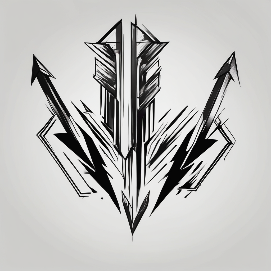 Generate Dark Black Arrow Tattoo For Neck neck-male(AIが生成した白黒スタイルのタトゥーデザイン)