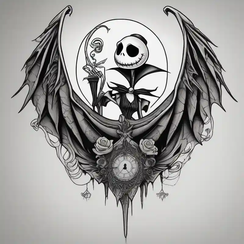 realistic style Nightmare Before Christmas Tattoo Ideas in 2025 about Nightmare before Christmas statue with wings nightmare-before-christmas and Nightmare before Christmas statue with wings nightmare-before-christmas
