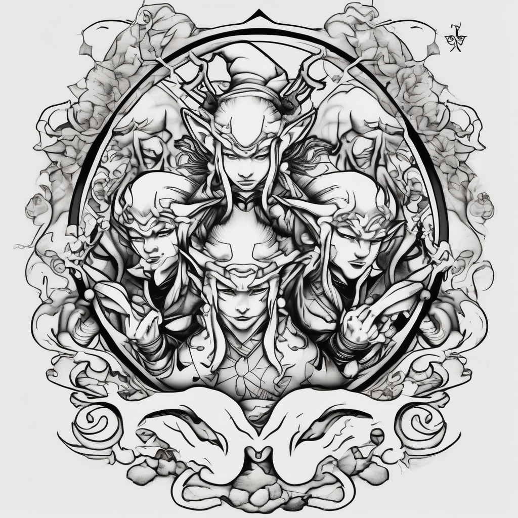 christmas elves nightmare-before-christmas, design de tatouage Japonais généré par IA