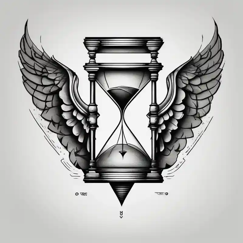 sibling tattoo minimalist featuring an hourglass with wings of-siblings