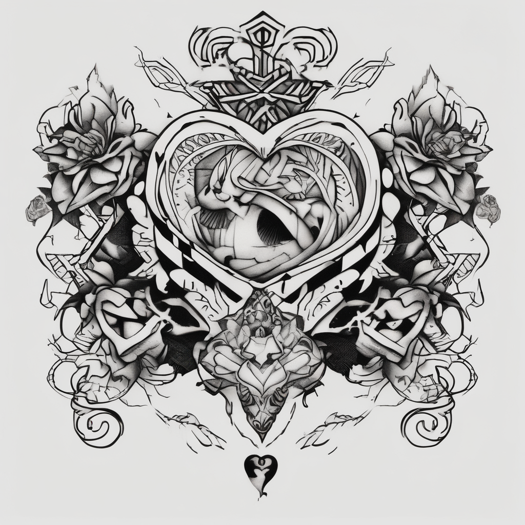 Siblings four love hate of-siblings, AI-generated Blackwork tattoo design