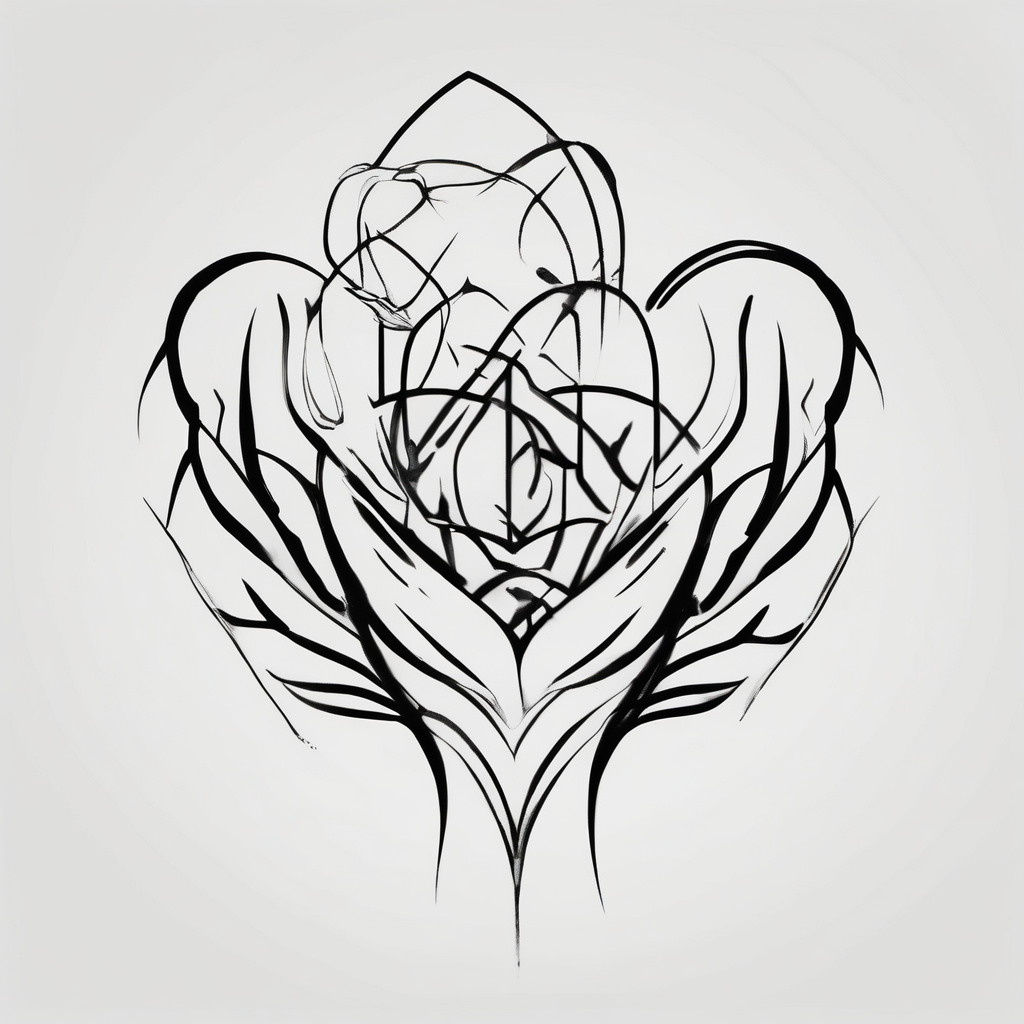 Siblings four love hate of-siblings, AI-generated Minimalist tattoo design