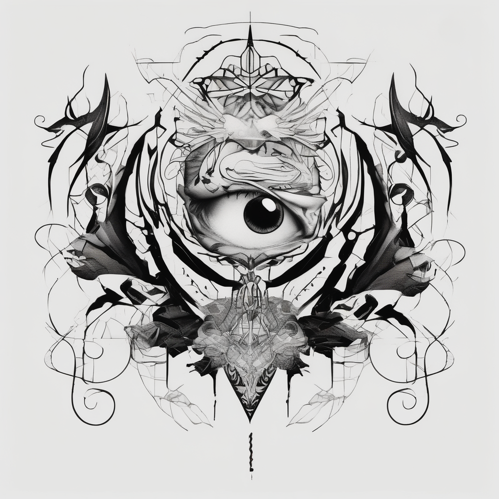I’m locked up in this bum ass job on-bums, AI-generated Surreal tattoo design