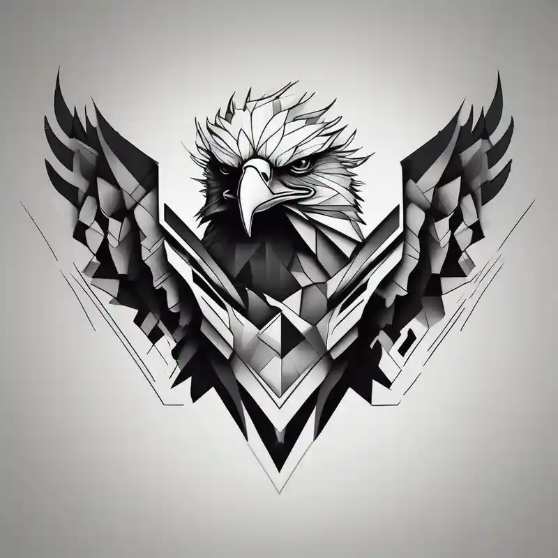 eagle, geometric, subtle, men, forearm tattoo – Blanco y negro, Blanco y negro