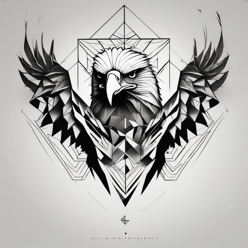 forearm tattoo eagle just one wing outer-forearm-for-men, design de tatouage Géométrique généré par IA