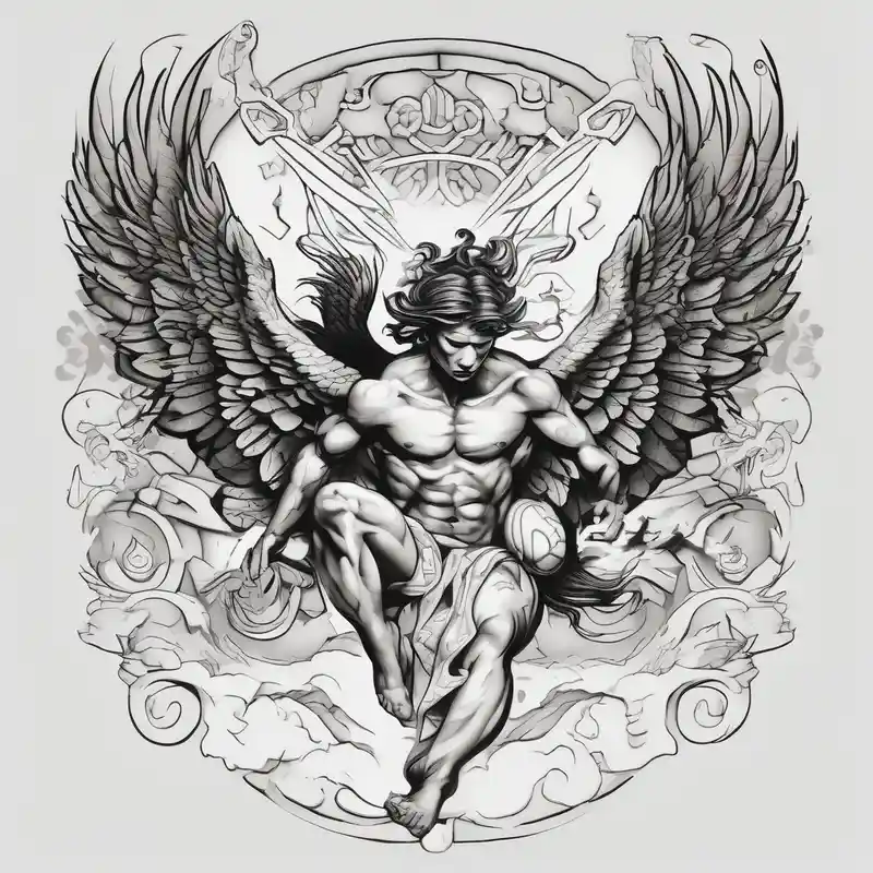 I like tattoos of the falling angel, moreover tattoos related to asiatic culture and Greek mixology. The tattoo is for a men