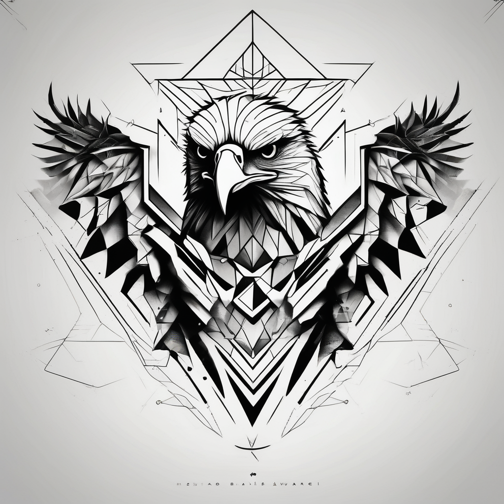 eagle, geometric, subtle, men, forearm tattoo, outer-forearm-for-men, diseño de tatuaje Geométrico generado con IA
