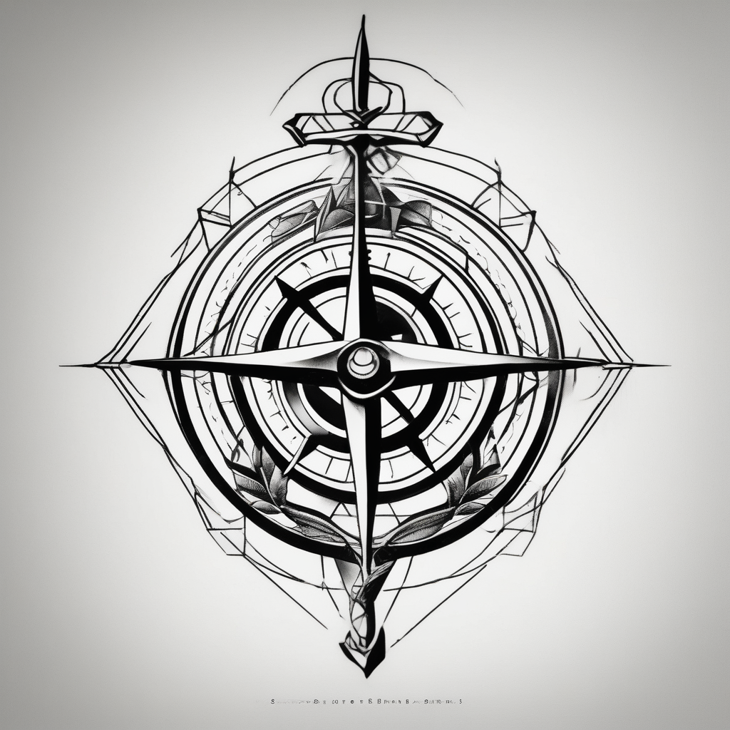 Celtic, forearm, half sleeve, anchor, compass outer-forearm-for-men(AIが生成したジオメトリックスタイルのタトゥーデザイン)