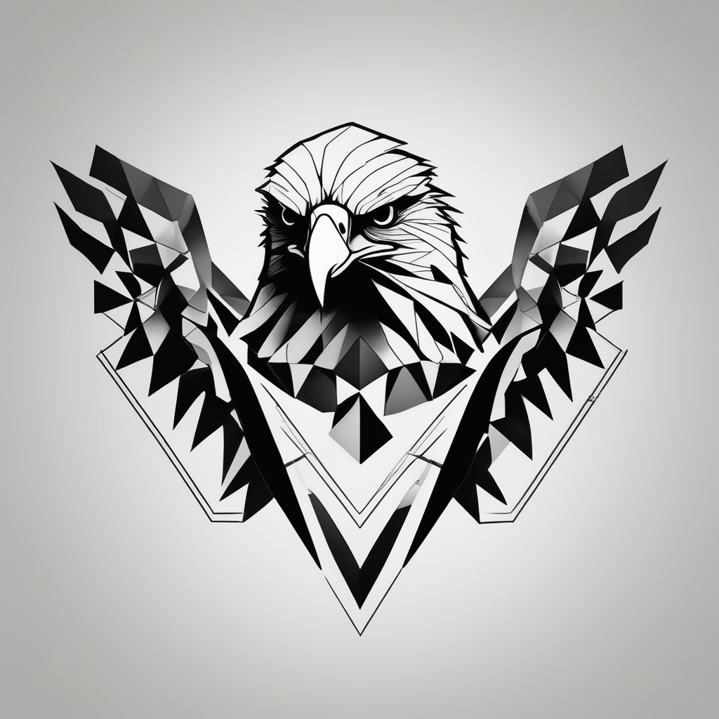 eagle, geometric, subtle, men, forearm outer-forearm-for-men, AI-generated Minimalist tattoo design