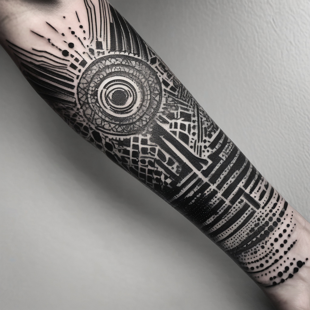 cute forearm outer-forearm-for-men(AIが生成したドットワークスタイルのタトゥーデザイン)