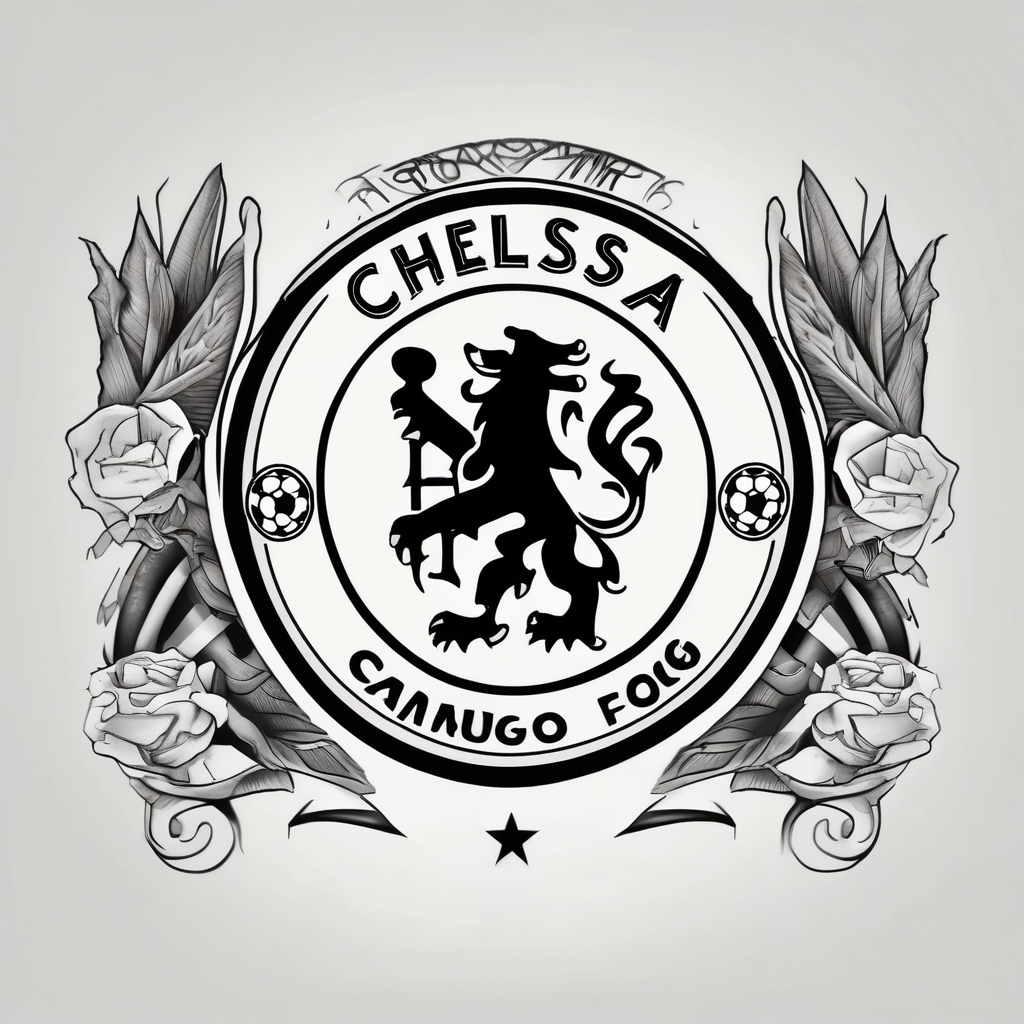 chelsea fc, wrist tattoo, men outer-forearm-for-men(AIが生成したオールドスクールスタイルのタトゥーデザイン)