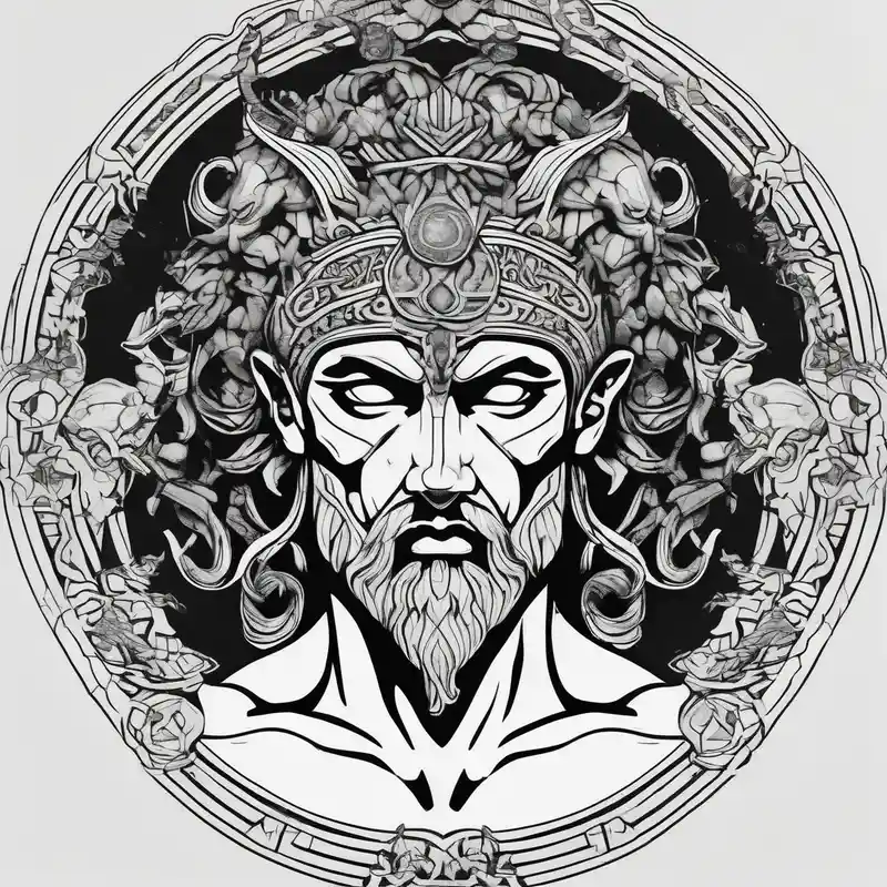 blackwork style Outer Arm Tattoo Ideas in 2025 & free generation about Greek or Roman mythology half sleeve men god outer-forearm-for-men and Greek or Roman mythology half sleeve men god outer-forearm-for-men