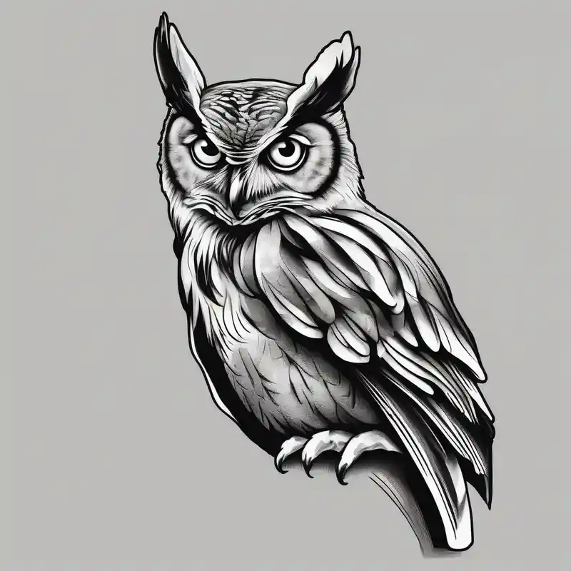 black and white style Diseños de Tatuajes de Búho en 2025 & Generar gratis about eastern screech owl owl-meaning and eastern screech owl owl-meaning
