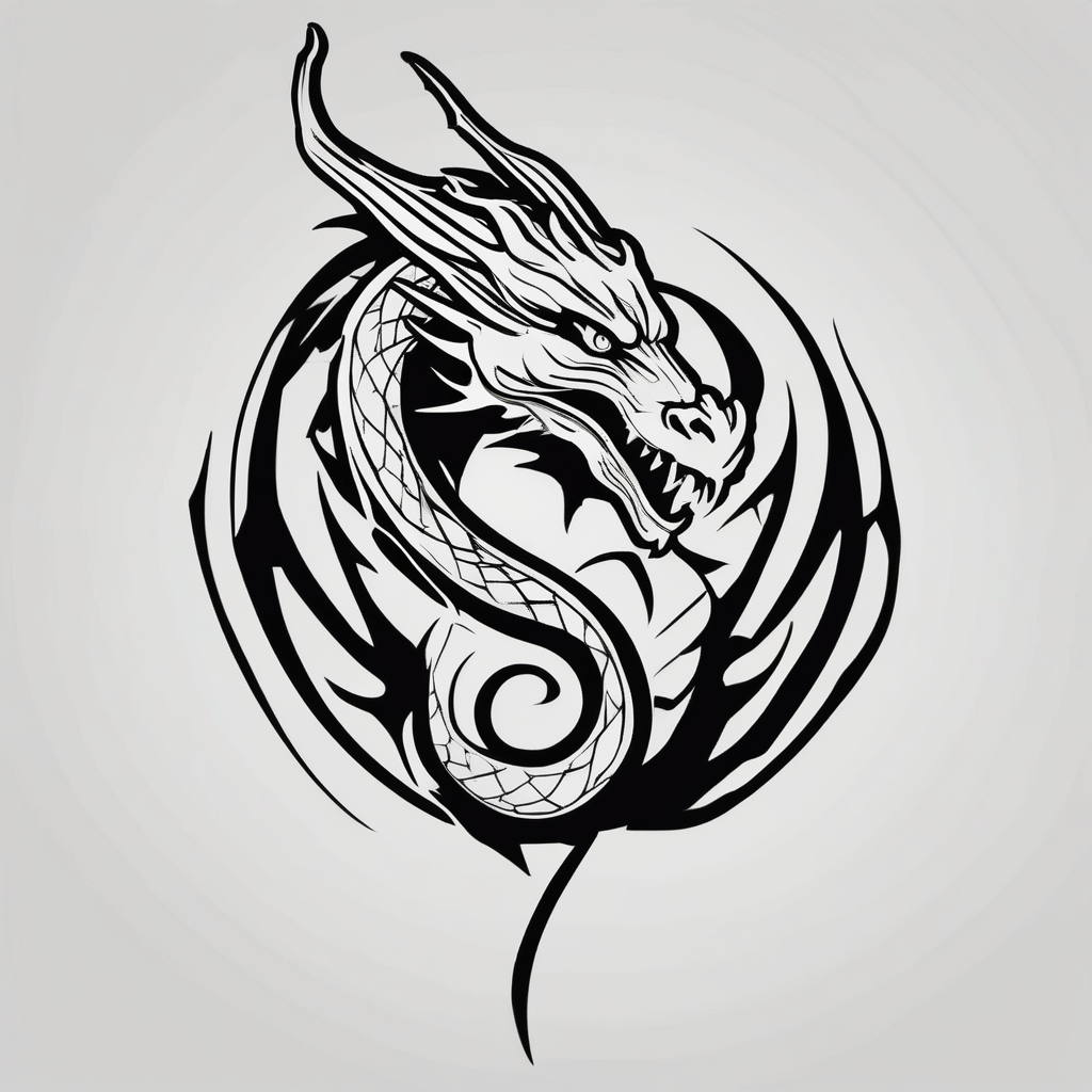 Dragon symbol meaning tattoo design phoenix-meaning, AI-generated Minimalist tattoo design