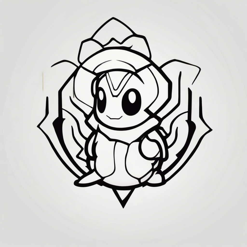 A small pokemon very minimalistic, design de tatouage Japonais généré par IA