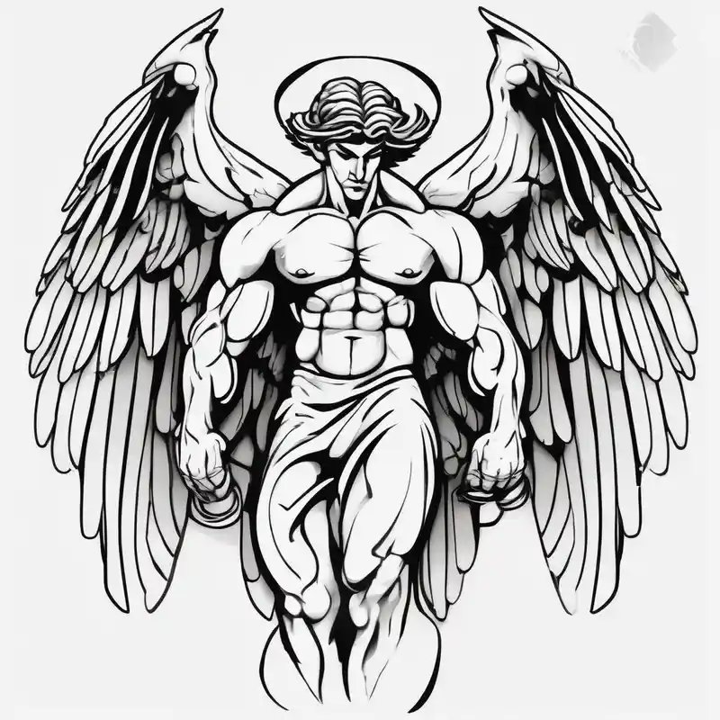 male muscular greece fallen angel – Cartoon, Couleurs vives